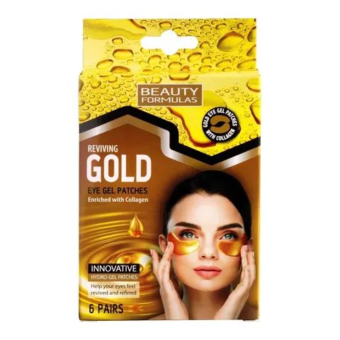 BEAUTY FORMULAS GOLD PŁATKI POD OCZY ŻELOWE 6 SZT.