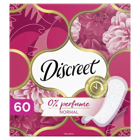 DISCREET WKŁADKI HIGIENICZNE NO PERFUME NORMAL 60 SZT.