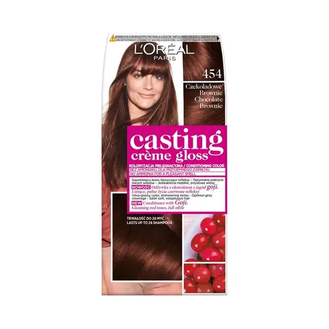 LOREAL CASTING FARBA KOLORYZUJĄCA 454 CZEKOLADOWE BROWNIE. KOLOR BRĄZ.