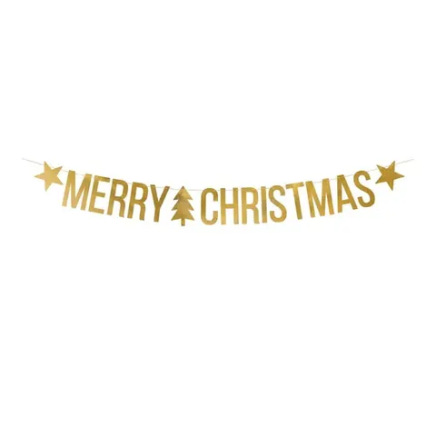 PARTYDECO GIRLANDA MERRY CHRISTMAS ZŁOTA 10,5X150CM