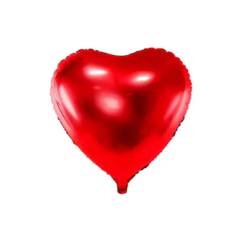 PARTYDECO BALON FOLIOWY METALIZOWANY SERCE CZERWONY 61CM