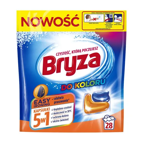 BRYZA 5W1 KAPSUŁKI DO PRANIA 28 SZT. KOLOR EASY IRONING