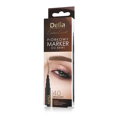 DELIA EYEBROW EXPERT MARKER DO BRWI PIÓRKOWY BRĄZ