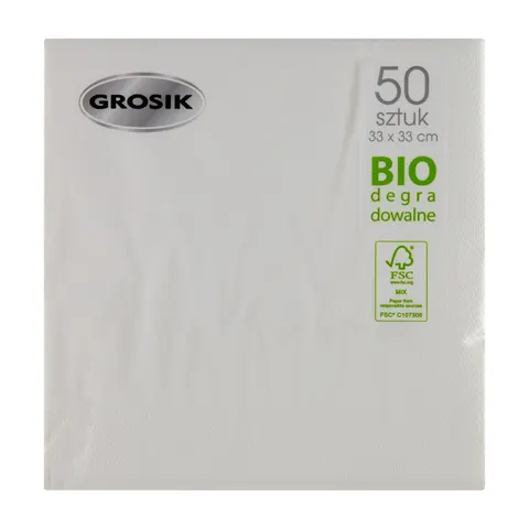 GROSIK SERWETKI STOŁOWE 50 SZT. 33X33 BIAŁE