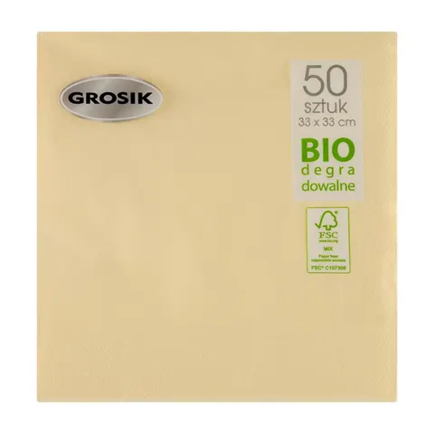 GROSIK SERWETKI STOŁOWE 50 SZT. 33X33 ECRU