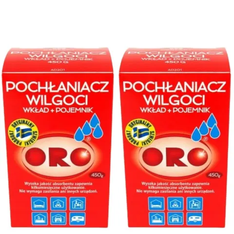 ORO Pochłaniacz wilgoci pojemnik + wkład 450 g, pakiet 2 opakowań