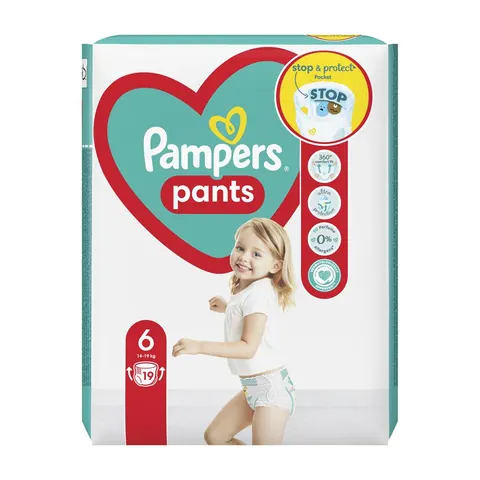 PAMPERS PIELUCHOMAJTKI PANTS 6 15+KG 19 SZT.