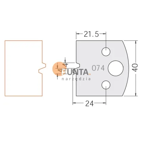 Dimar nóż i ogranicznik HSS prof. 074 40 symbol: D3307440 D3407440