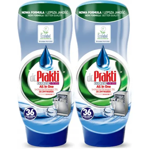 CLOVIN Żel do mycia w zmywarkach DR. PRAKTI 720 ml, pakiet 2 szt.
