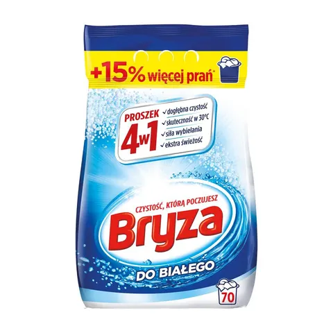 BRYZA 4W1 PROSZEK DO PRANIA 70P 4.55KG BIAŁE