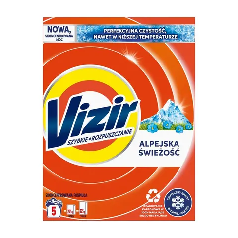 VIZIR PROSZEK DO PRANIA 5P 275G ALPEJSKA ŚWIEŻOŚĆ