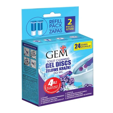 GEM KRĄŻEK ŻELOWY DO WC ZAPAS 75MLX2 LAVENDER