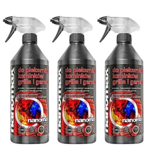 Środek do grilli, kominków i piekarników NANOMAX 500 ml, pakiet 3 szt.