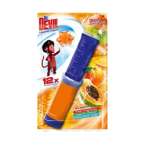 DR DEVIL KRĄŻEK DO WC POINT BLOCK 3W1 TROPIC FRUIT