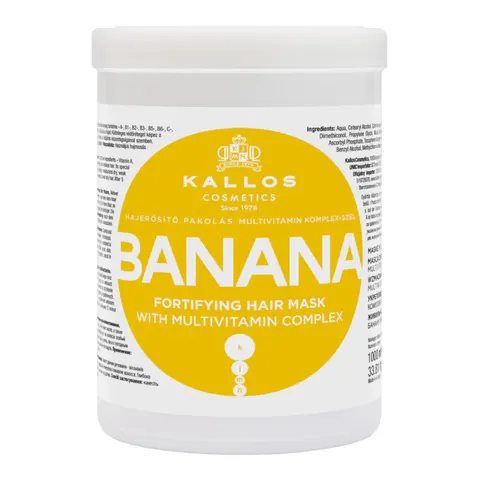 Kallos banana wzmacniająca maska do włosów z kompleksem multiwitamin, 1000ml