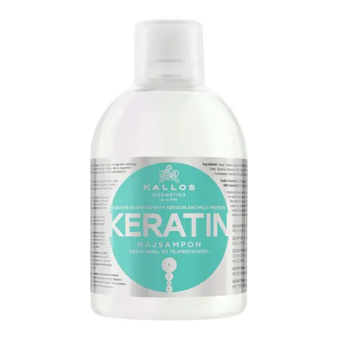 Kallos keratin odbudowujący szampon do włosów z keratyną i proteinami mlecznymi, 1000ml