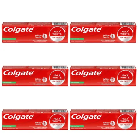 COLGATE MAX WHITE Pasta do zebów EXPERT PURIFYING POWER 75 ml, pakiet 6 szt.