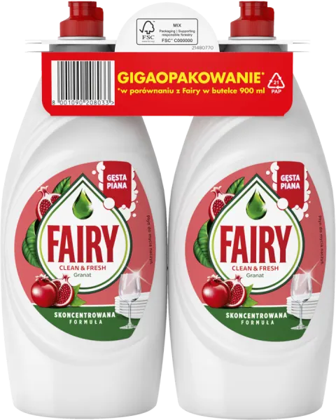 FAIRY płyn do mycia naczyń DUOPACK 2x900ml - Granat