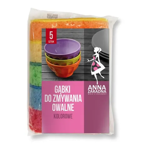 ANNA ZARADNA ZMYWAK KUCHENNY 5 SZT. GĄBKA OWALNA