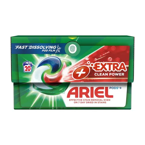 ARIEL KAPSUŁKI DO PRANIA 20 SZT. KARTON +EXTRA CLEAN POWER