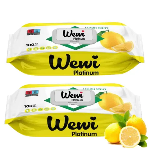 WEWI PLATINUM Ręczniki nawilżane 100 szt LEMON, pakiet 2 opakowań