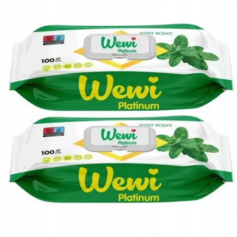 WEWI PLATINUM Ręczniki nawilżane 100 szt MIĘTA, pakiet 2 opakowań