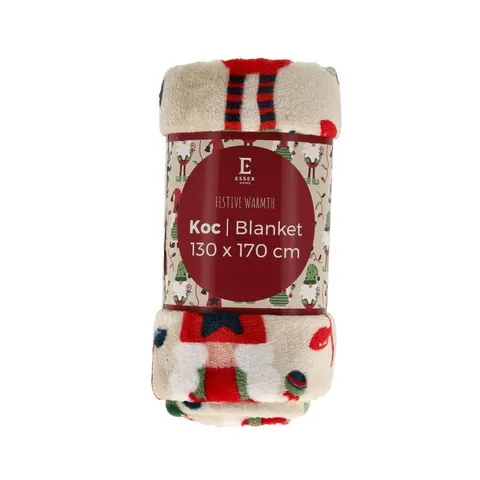 BBK KOC 130X170 FESTIVE WARMTH BIAŁY