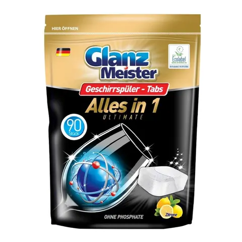 GlanzMeister Tabletki do zmywarki Ultimate 90 szt. – kompleksowa czystość i połysk