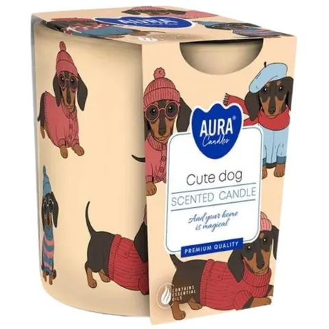 BISPOL AURA Świeca zapachowa w szkle SN72S-65 CUTE DOG, 100 g