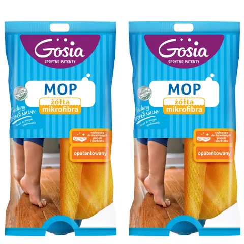 GOSIA Mop żółta mikrofibra zapas, pakiet 2 szt.
