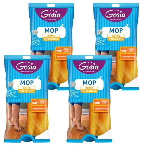 GOSIA Mop żółta mikrofibra zapas, pakiet 4 szt.