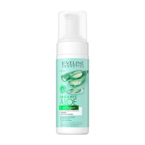EVELINE ORGANIC ALOE+COLLAGEN PIANKA DO MYCIA TWARZY 150ML OCZYSZCZAJĄCO-ŁAGODZĄCA