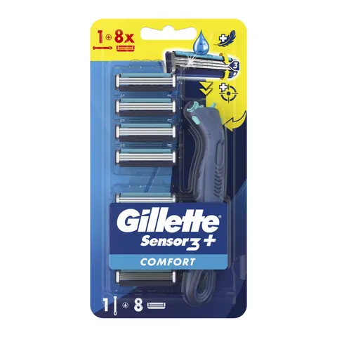 GILLETTE MASZYNKA DO GOLENIA M SENSOR 3+ COMFORT + 8 WKŁADÓW