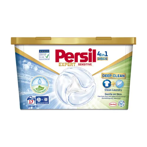 PERSIL KAPSUŁKI DO PRANIA DISCS 4W1 BOX 17 SZT. BIAŁE SENSITIVE