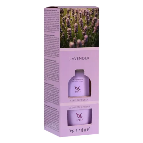 ARDOR KOMPLET PATYCZKI PACHNĄCE 50ML+ŚWIECA 85G LAVENDER