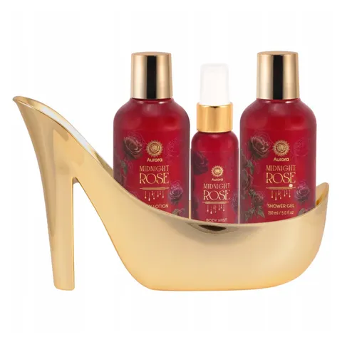 AURORA ZESTAW PREZENTOWY MIDNIGHT ROSE PANTOFELEK 4-ELEMENTY
