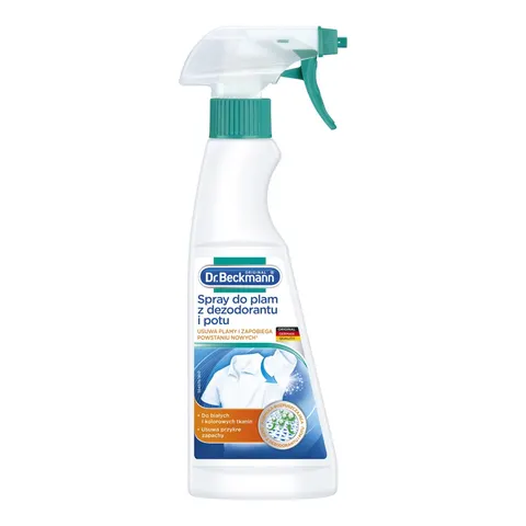 DR BECKMANN ODPLAMIACZ W SPRAYU 250ML DO PLAM Z DEZODORANTU I POTU