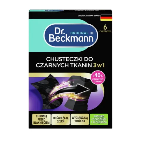 DR BECKMANN CHUSTECZKI DO PRANIA 6 SZT. CZARNE TKANINY 3W1
