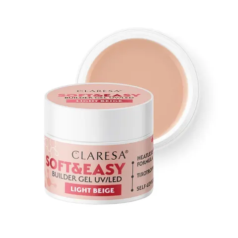 CLARESA ŻEL BUDUJĄCY DO PAZNOKCI 12G SOFT&EASY UV/LED LIGHT BEIGE