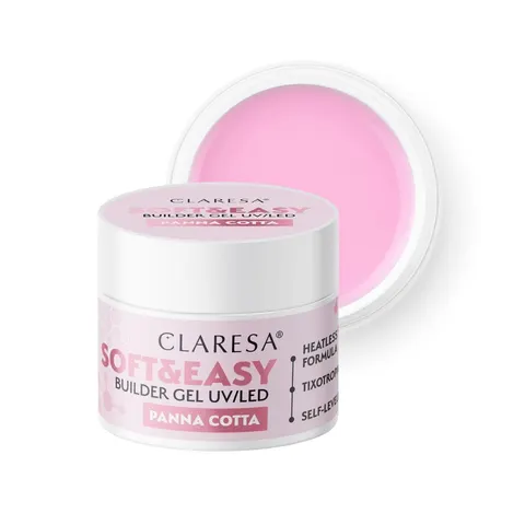 CLARESA ŻEL BUDUJĄCY DO PAZNOKCI 12G SOFT&EASY UV/LED PANNA COTTA