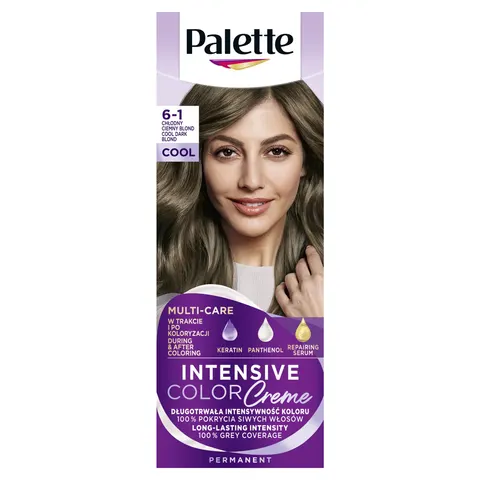 PALETTE INTENSIVE COLOR CREME FARBA KOL 6-1 POPIELATY CIEMNY BLOND