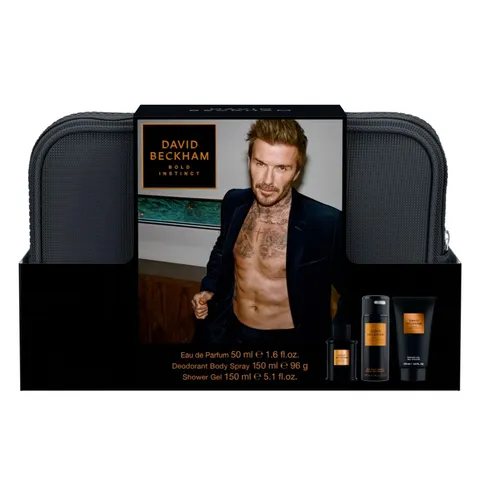 DAVID BECKHAM MEN BOLD INSTINCT ZESTAW PREZENTOWY EDP 50+SPRAY+ŻEL+KOSMETYCZKA