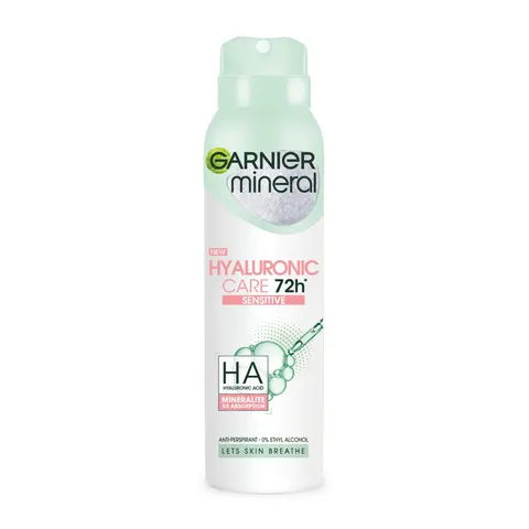 GARNIER DEZODORANT WOMEN SPRAY 150ML HYALURONIC CARE 72H SENSITIVE