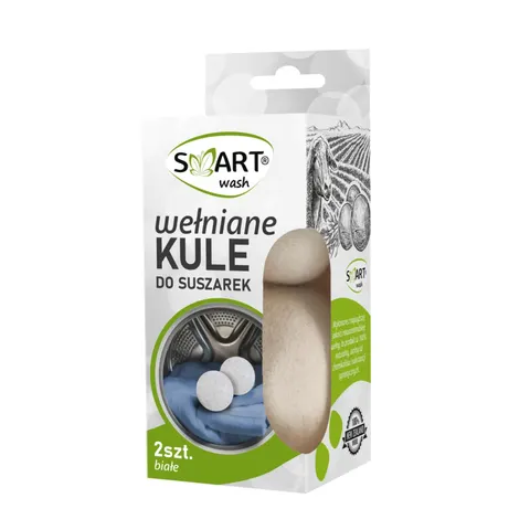 SMART WASH KULE DO SUSZAREK WEŁNIANE 2 SZT. BIAŁE