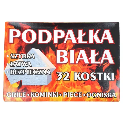 PODPAŁKA DO GRILLA,PIECÓW,KOMINKÓW I OGNISK W KOSTCE 32 SZT. BIAŁA PGD