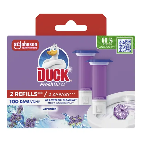 DUCK KRĄŻEK ŻELOWY DO WC FRESH DISCS ACTIVE ZAPAS DISC LAVENDER 2 SZT.