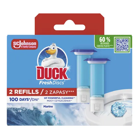 DUCK KRĄŻEK ŻELOWY DO WC FRESH DISCS ACTIVE ZAPAS DISC MARINE 2 SZT.