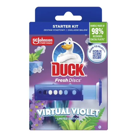 DUCK KRĄŻEK ŻELOWY DO WC FRESH DISCS DOZOWNIK DISC VIRTUAL VIOLET 6 SZT.