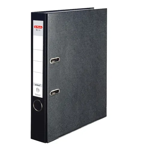 Segregator z mechanizmem A4 50mm HERLITZ Q.FILE PP kol. czarny 11167467