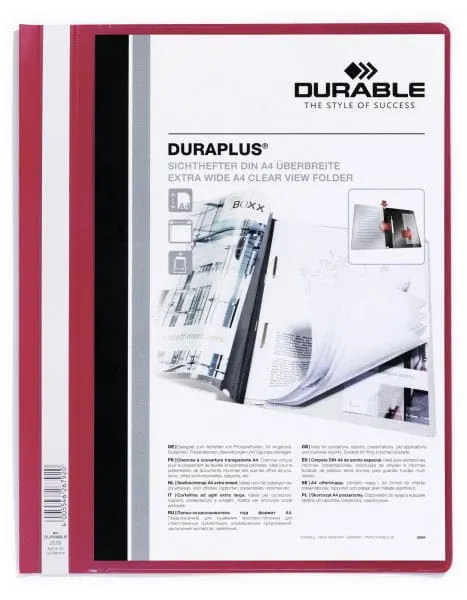 Durable Skoroszyt Prezentacyjny A4 Duraplus 257903 czerwony